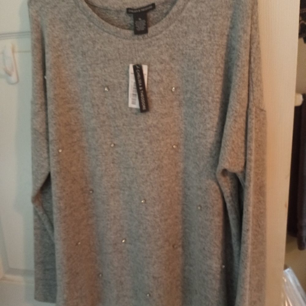 Chelsea & Theodore rhinestones oversize sw…